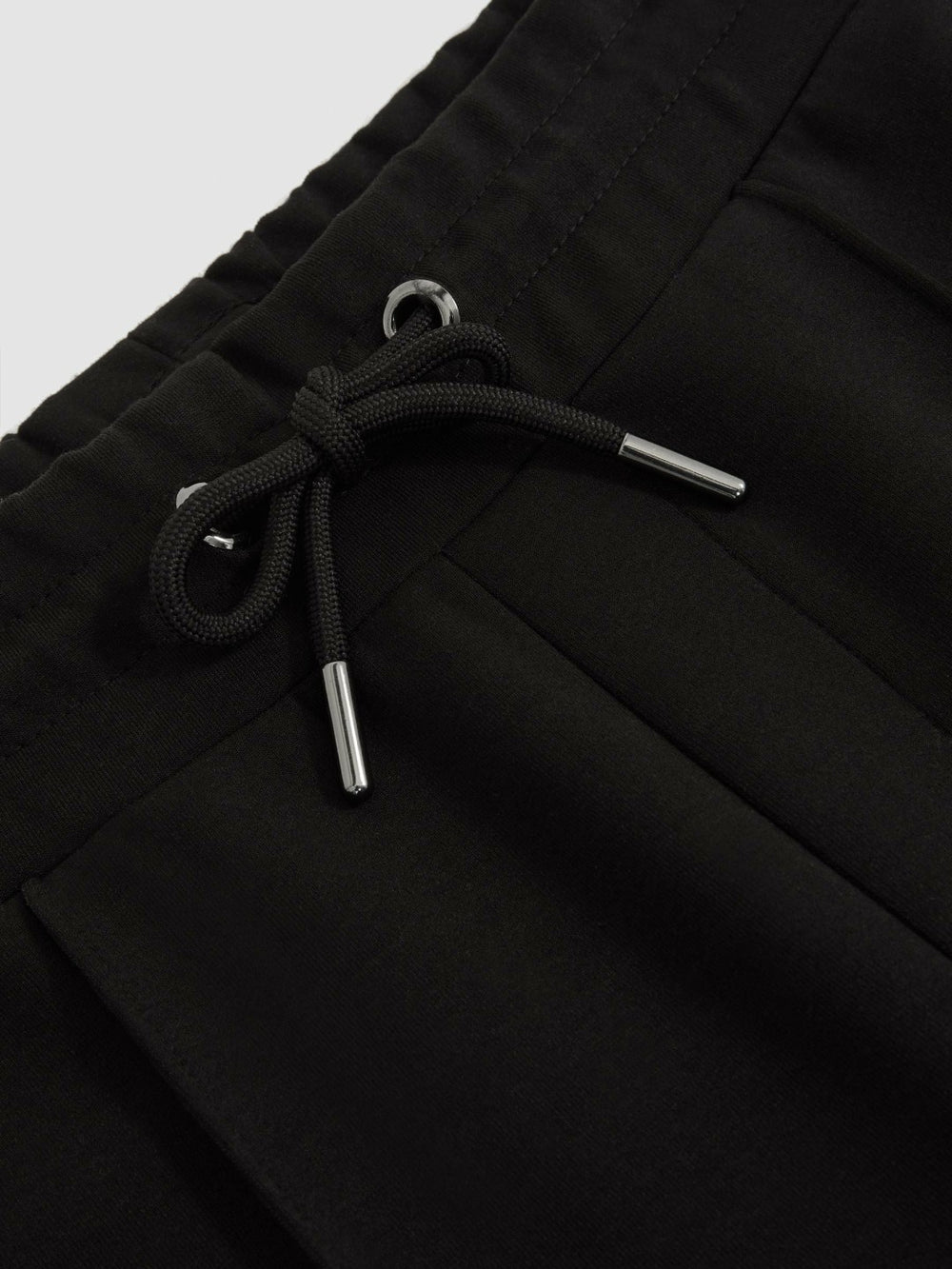 Interlock Drawstring Joggers in Black