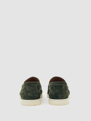 Suede Slip-On Loafers in Forest Green