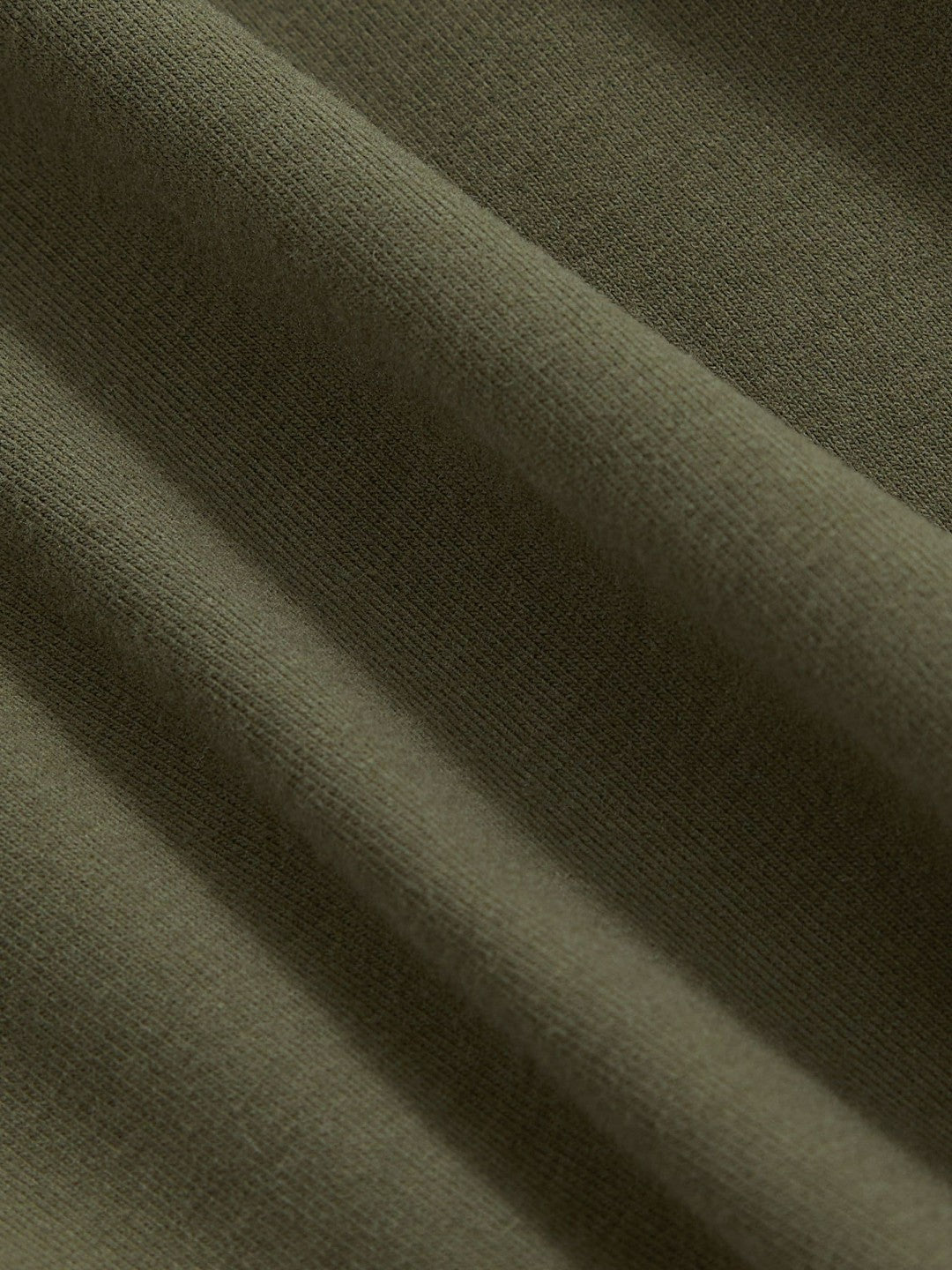 Stretch Cotton V-Neck T-Shirt in Khaki Green