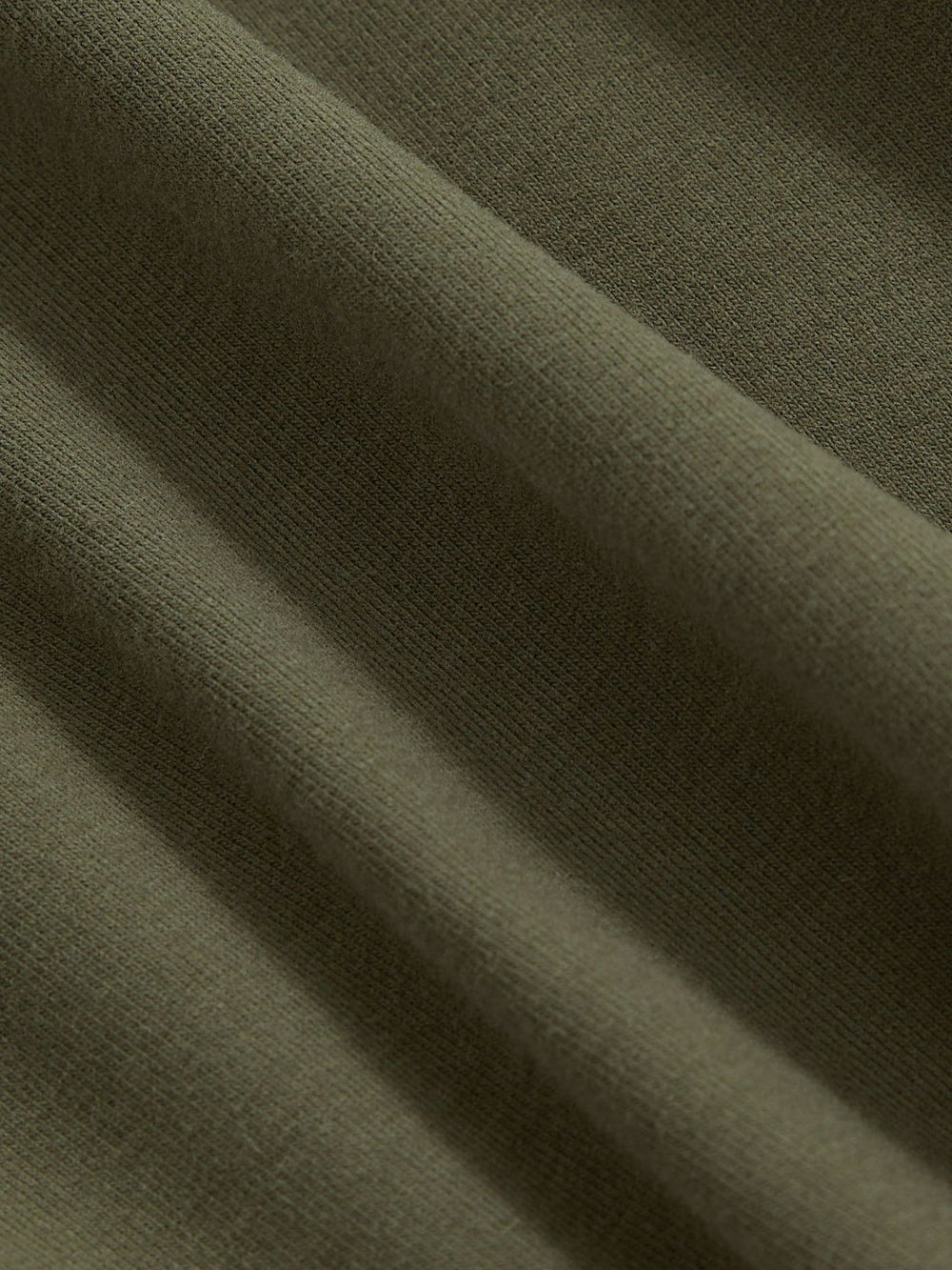 Stretch Cotton V-Neck T-Shirt in Khaki Green