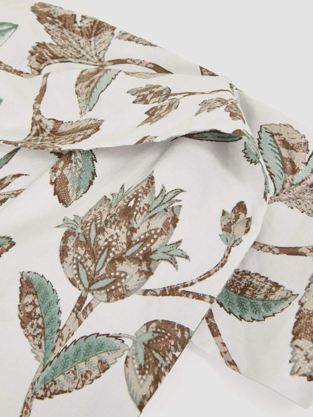 Sculpted Off-Shoulder Floral Mini Dress Linen-Cotton in Ivory