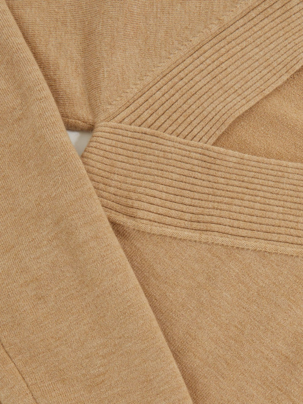 Wool-Blend Asymmetric Knit Top in Camel