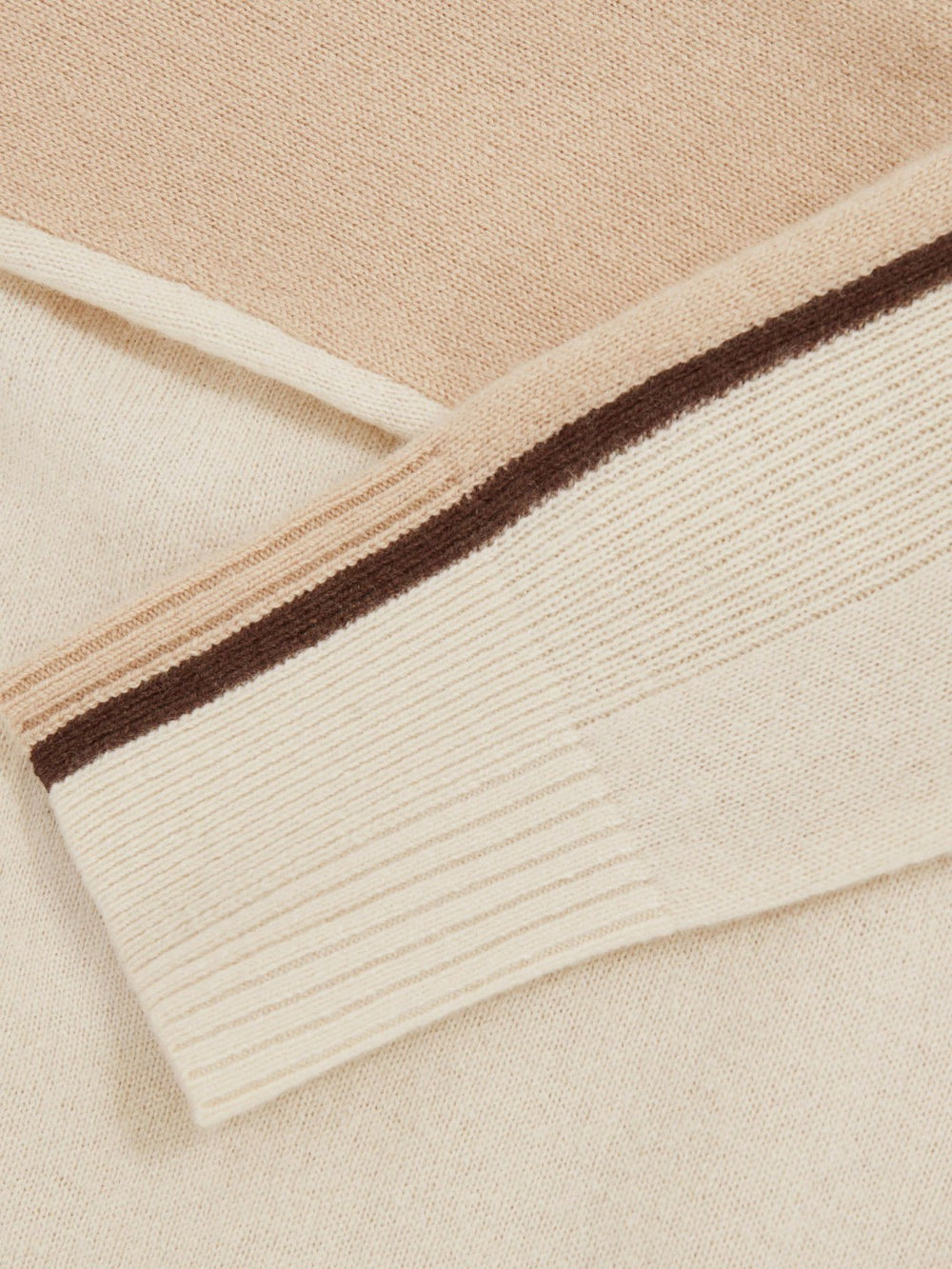 Wool-Blend Colour-Block Jumper With Cashmere in Cream/Neutral