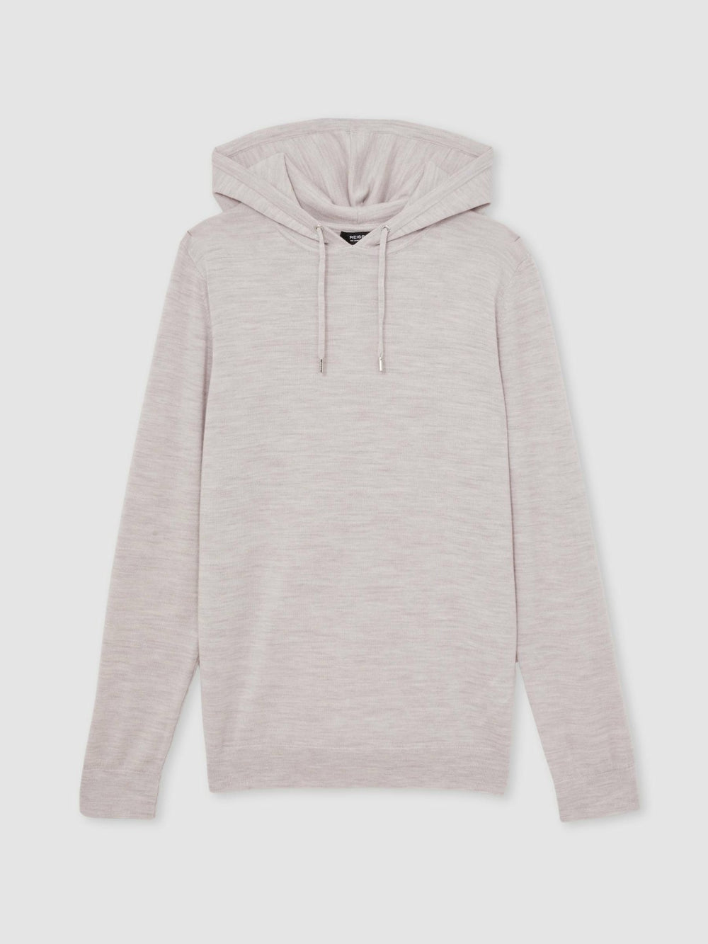 Merino Wool Drawstring Hoodie in Wicker Brown Melange
