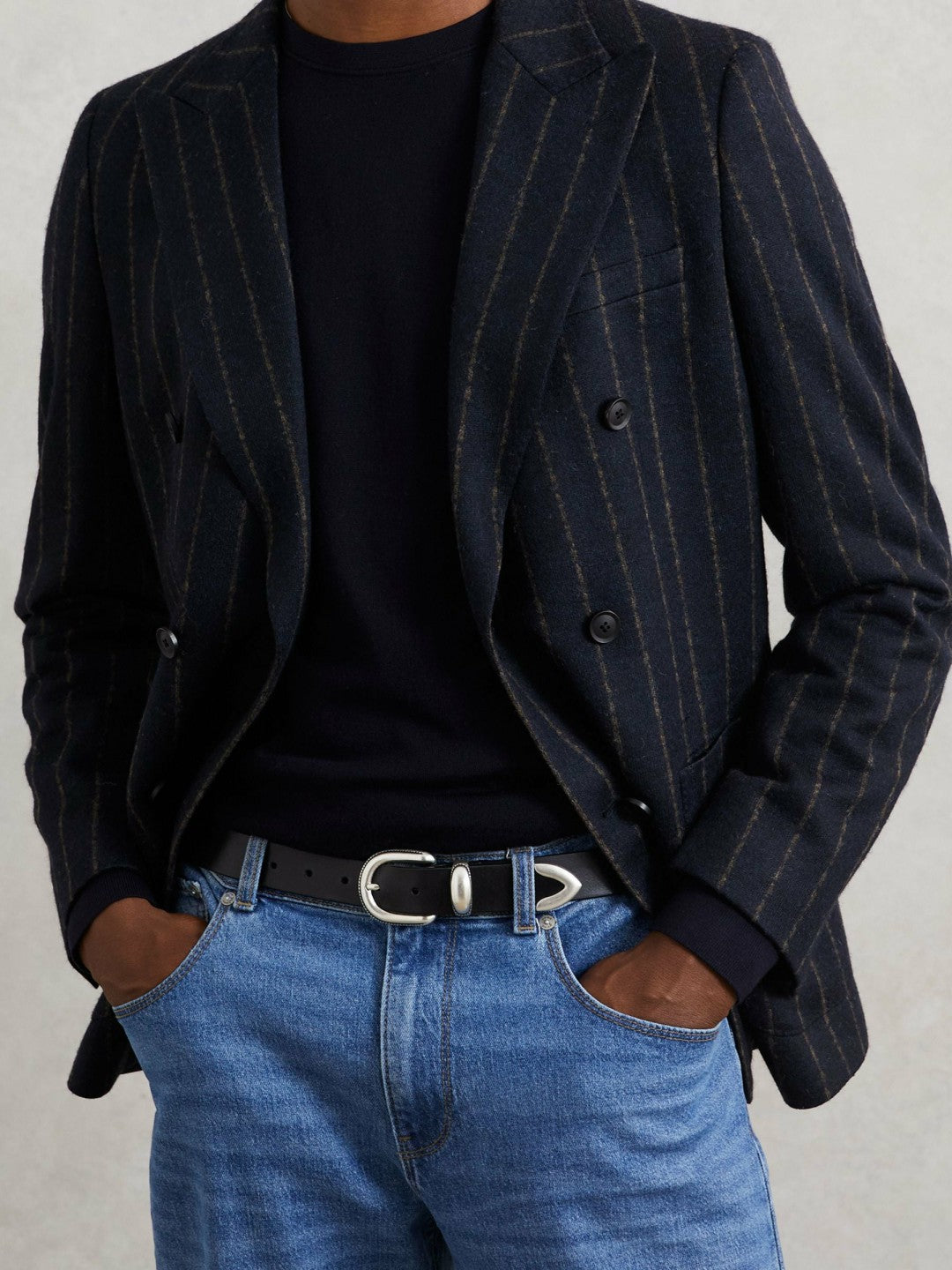 Leather Western Belt in Black