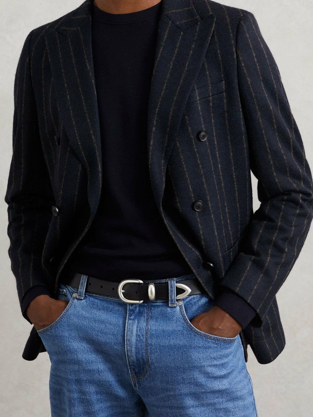 Leather Western Belt in Black
