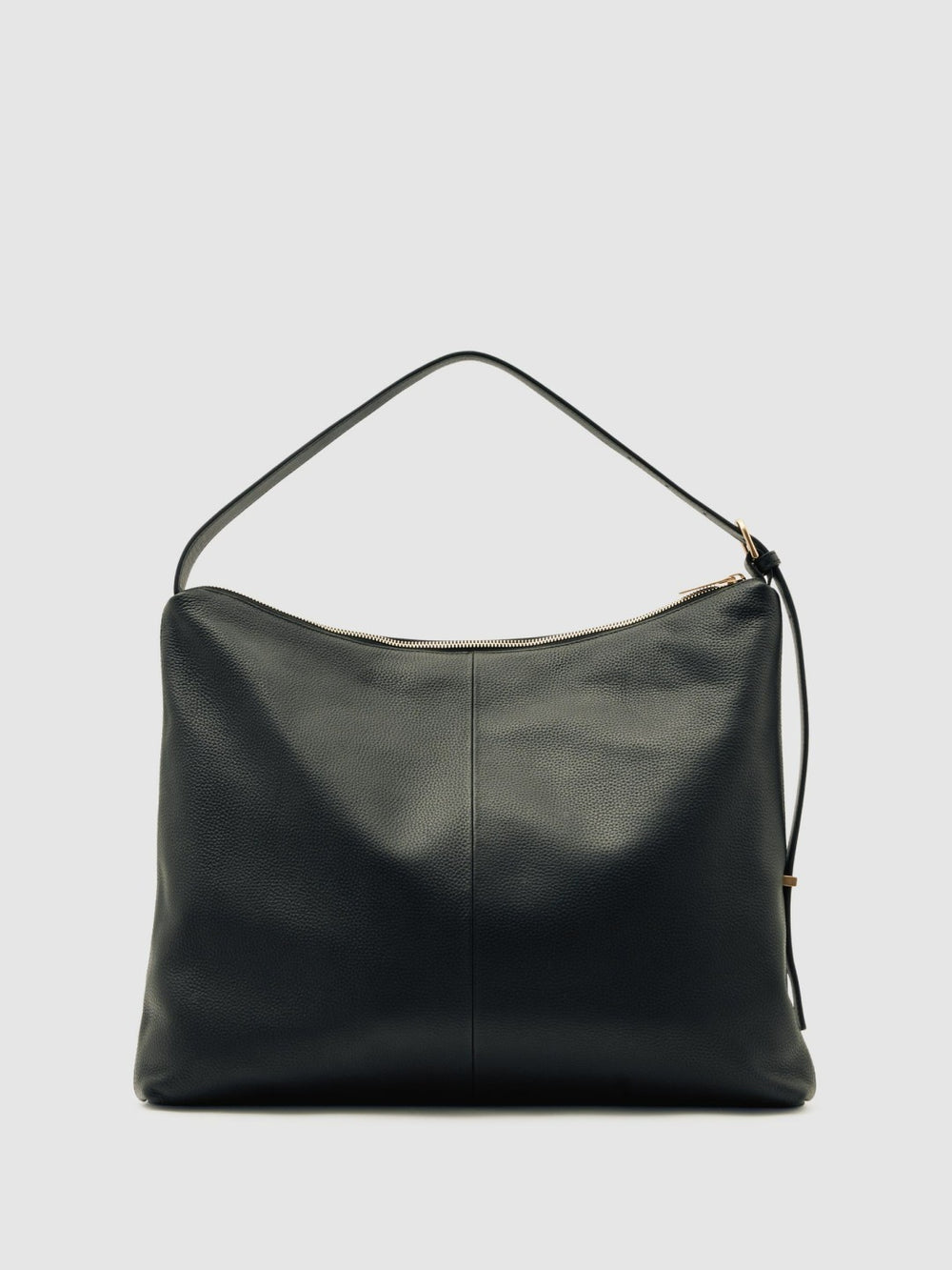 Grained Leather Tote Bag in Black
