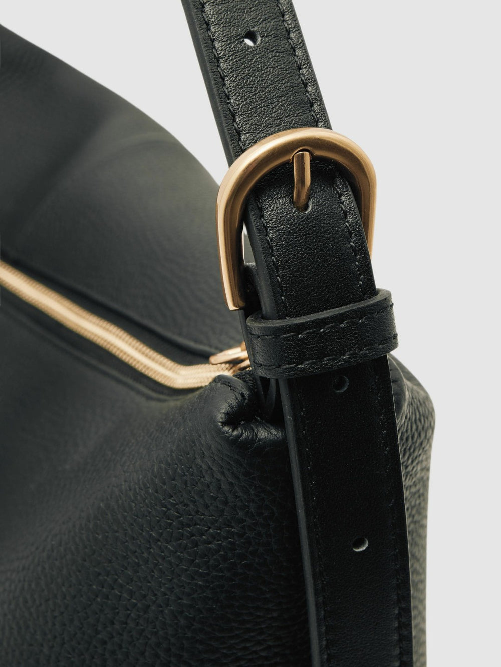 Grained Leather Tote Bag in Black