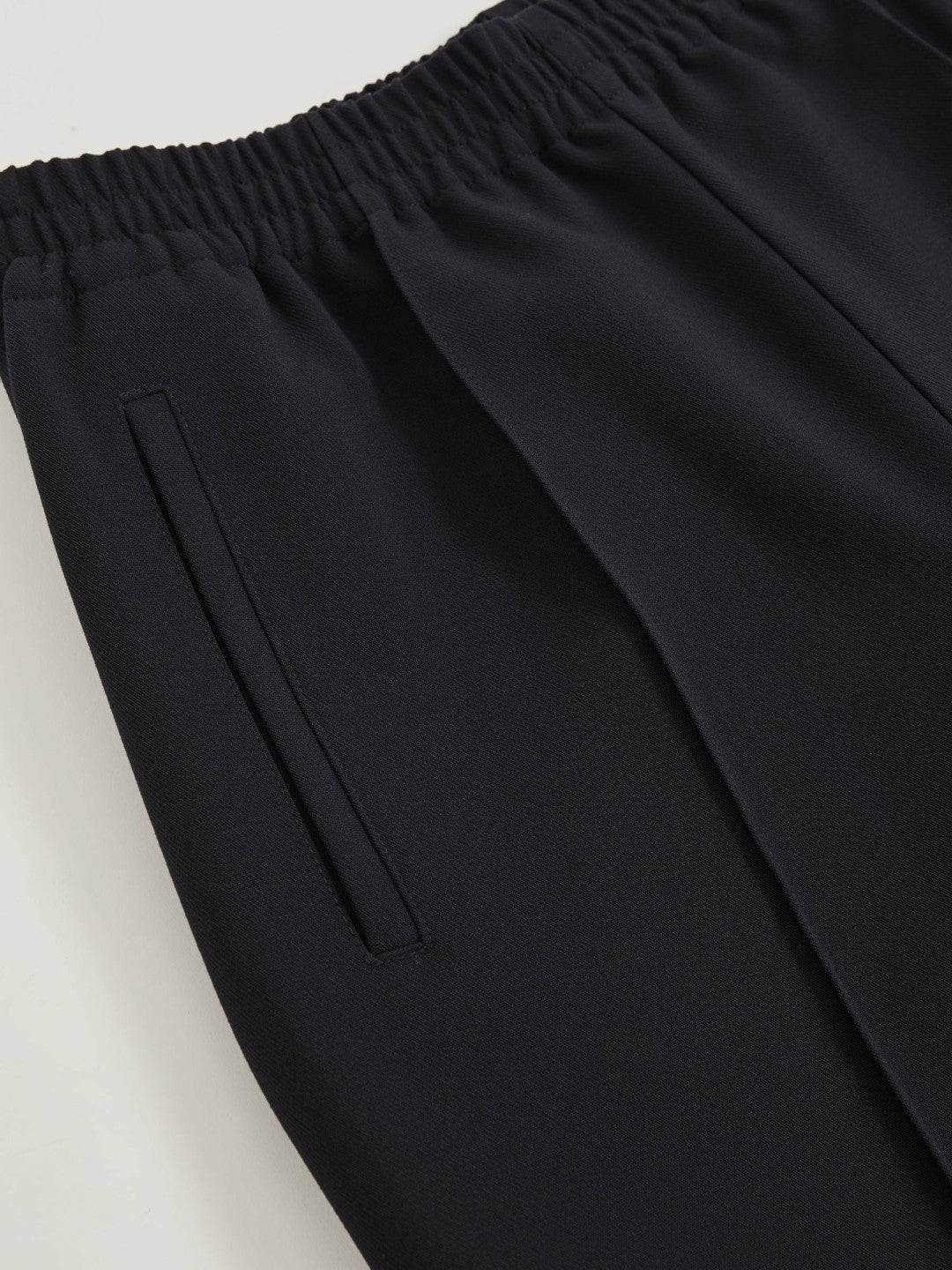 Petite Wide Leg Elasticated Waist Trousers in Navy