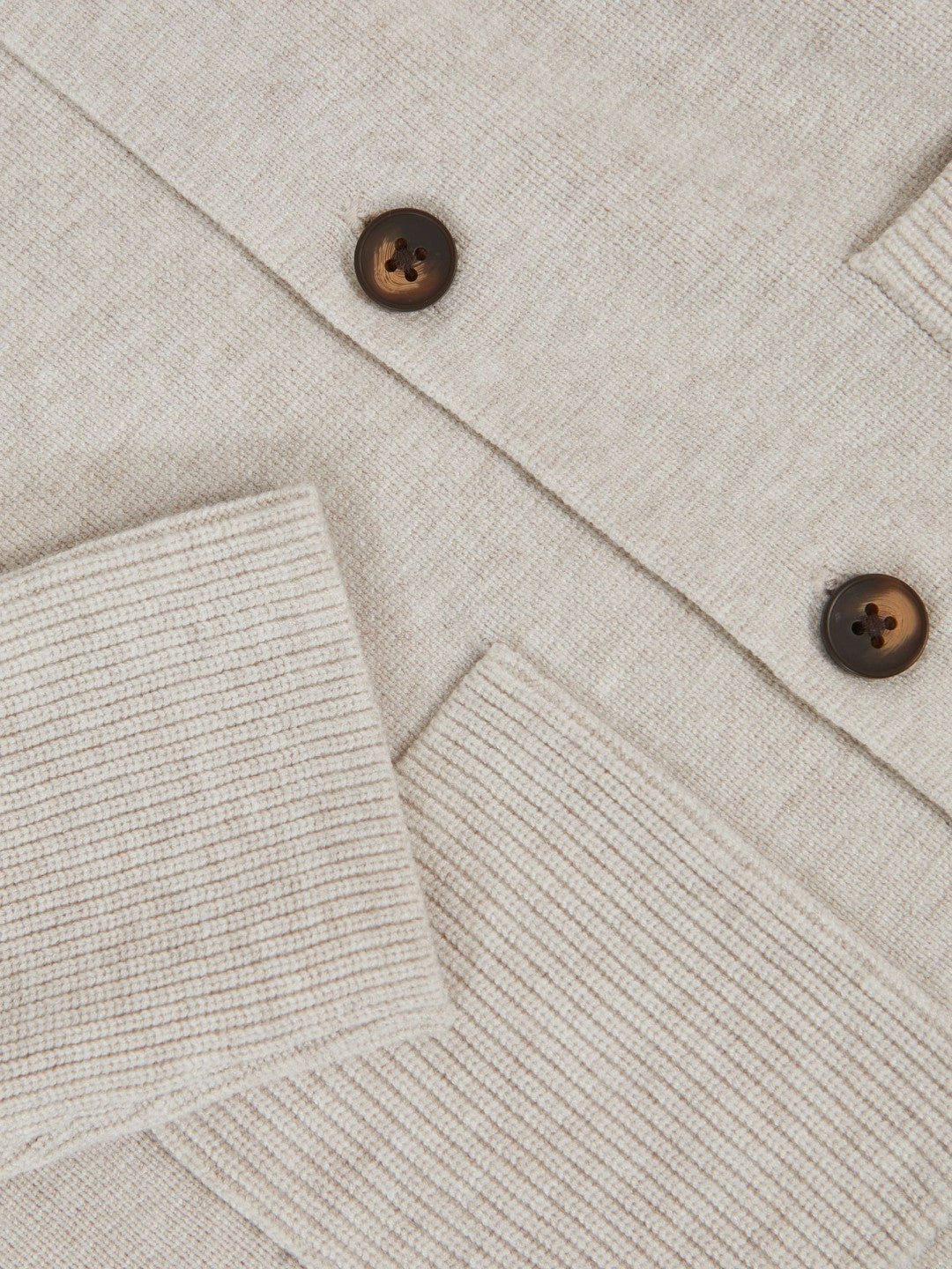 9-13 yrs Button-Through Knitted Cardigan in Oatmeal Melange