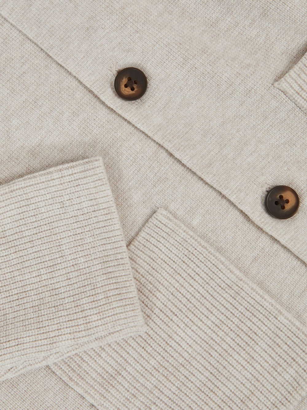 9-13 yrs Button-Through Knitted Cardigan in Oatmeal Melange