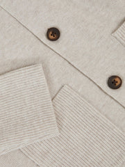 9-13 yrs Button-Through Knitted Cardigan in Oatmeal Melange