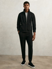 Interlock Zip Through Overshirt in Black