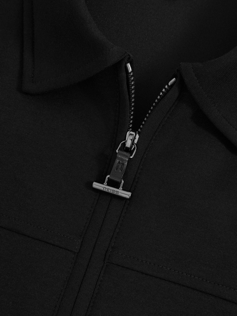 Interlock Zip Through Overshirt in Black