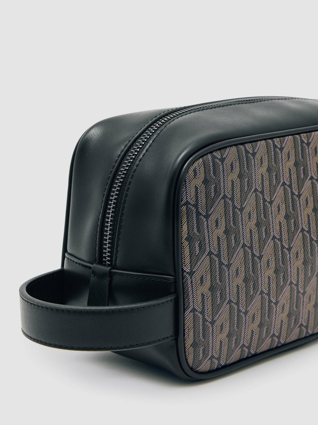 Coated Canvas Monogram Wash Bag in Grey Multi