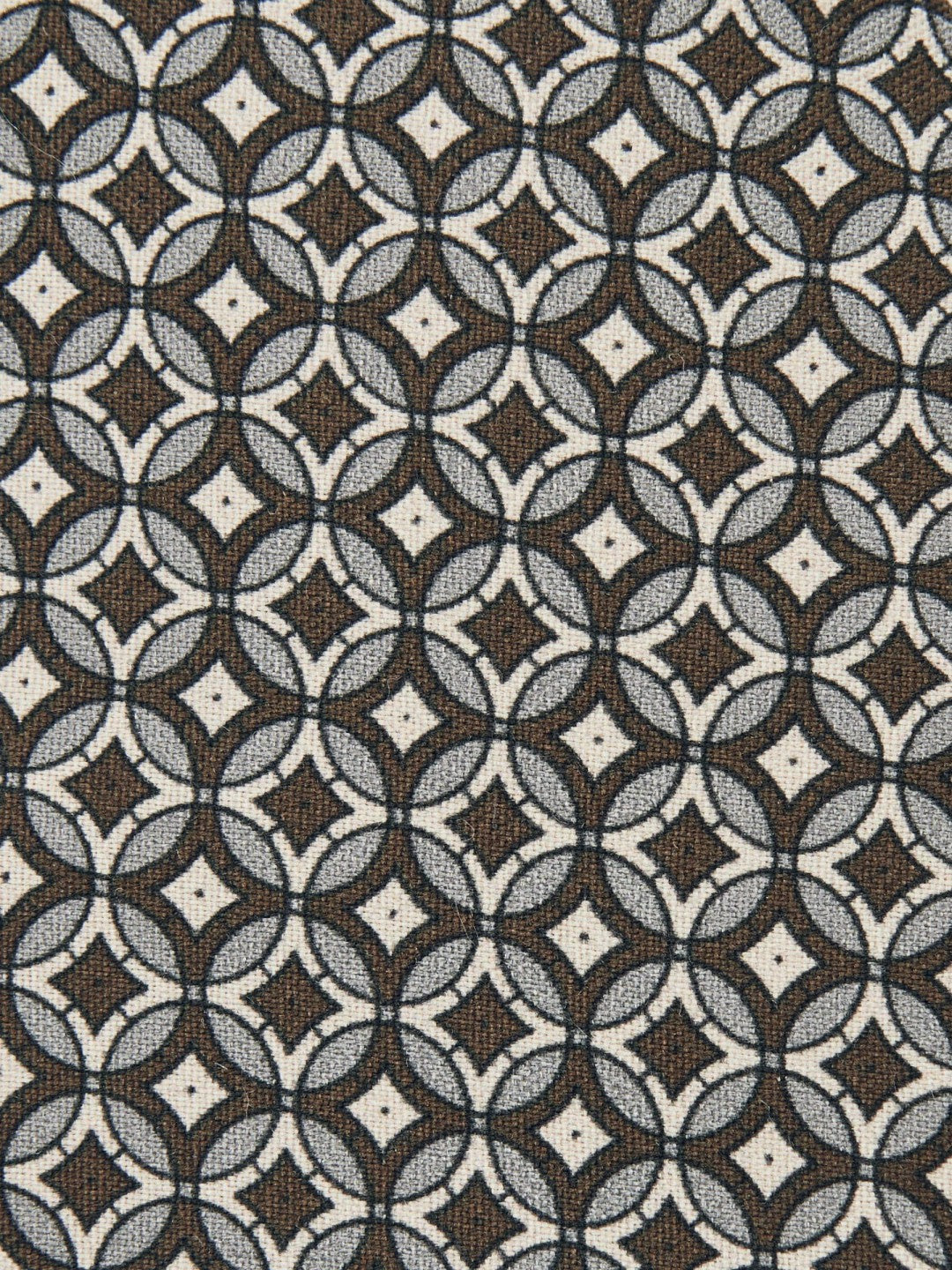 Silk Geometric-Print Tie in Chocolate Brown Multi