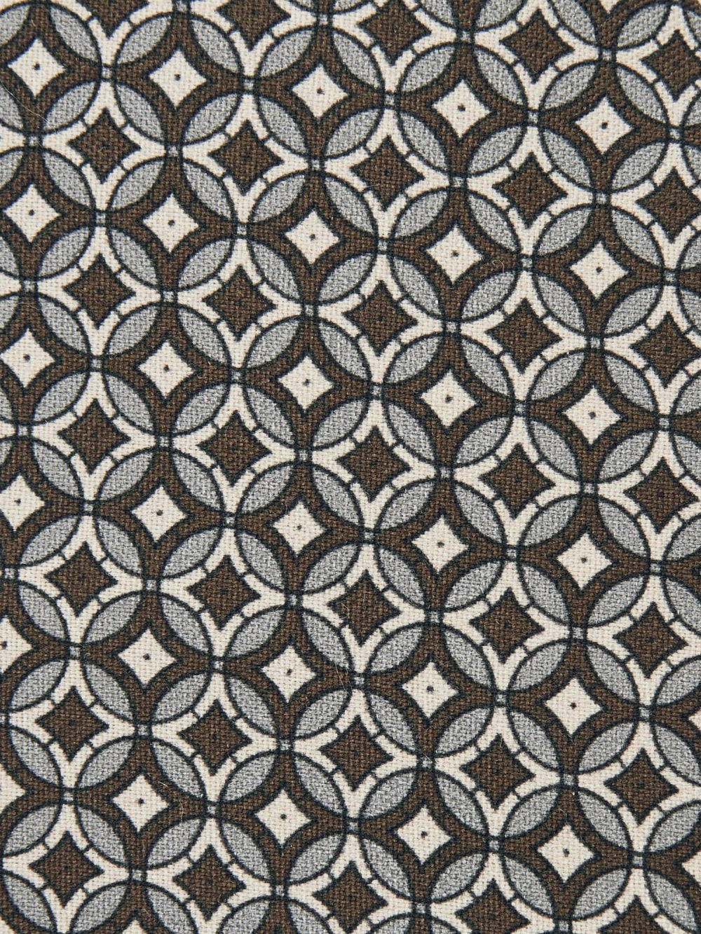 Silk Geometric-Print Tie in Chocolate Brown Multi