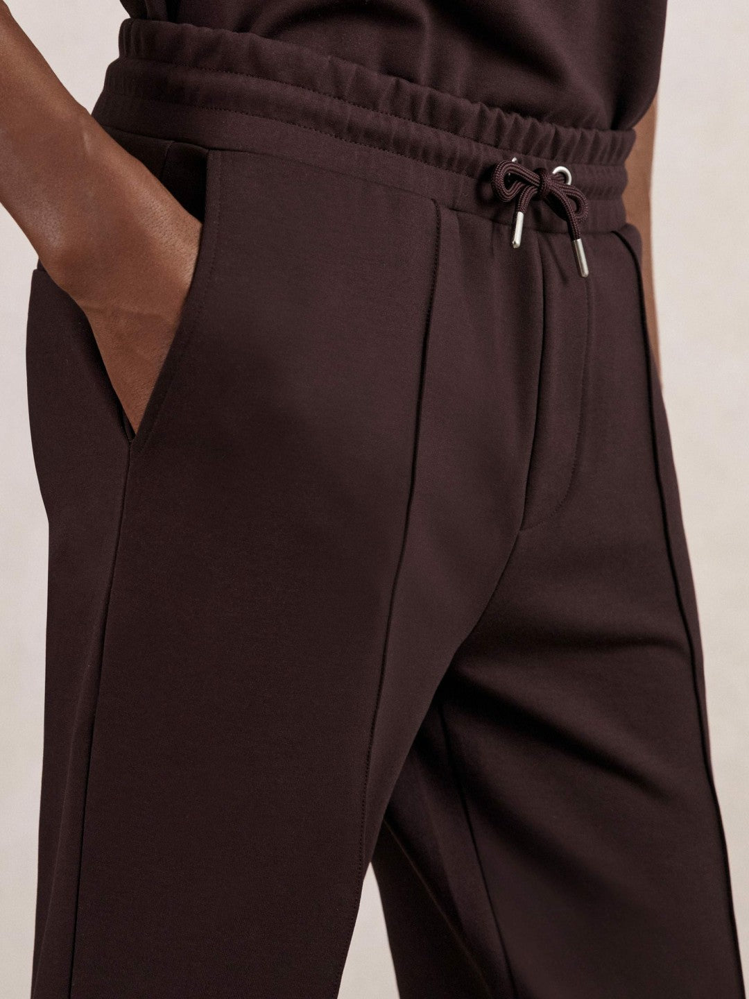 Interlock Drawstring Joggers in Cherry Red