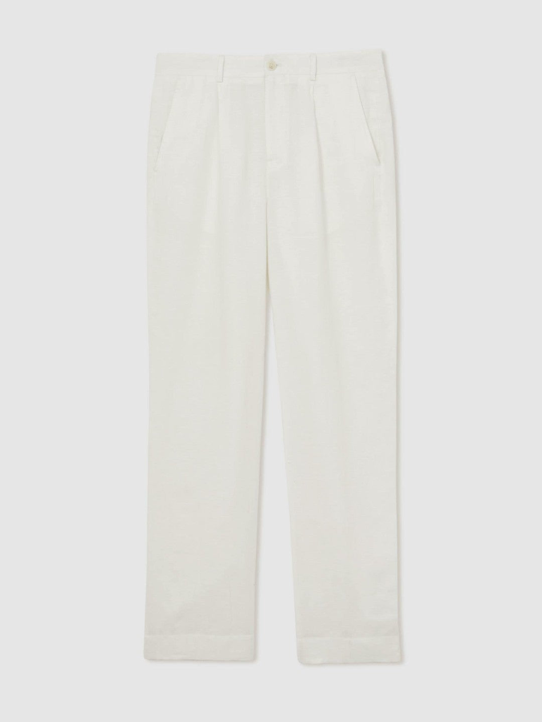 | Ché Linen Wide-Leg Trousers in White