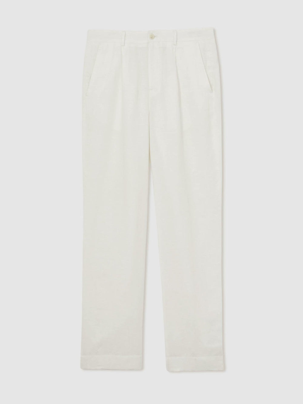| Ché Linen Wide-Leg Trousers in White