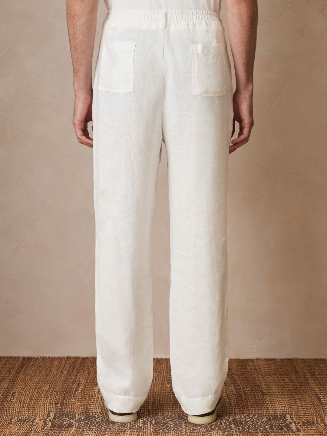 | Ché Linen Wide-Leg Trousers in White
