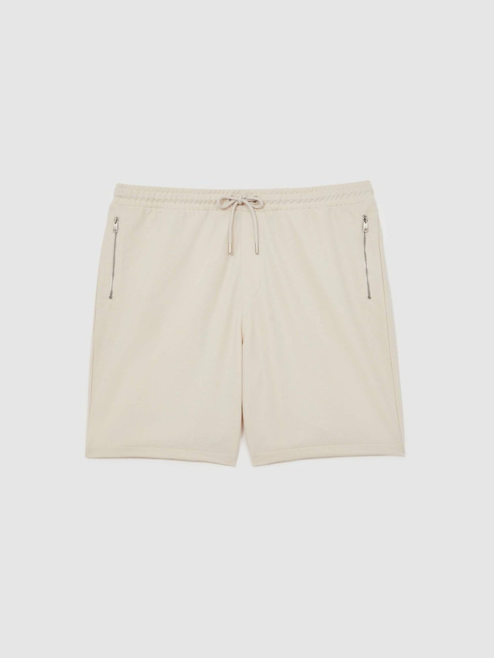 Textured Drawstring Shorts in Stone