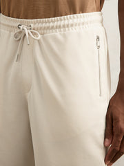 Textured Drawstring Shorts in Stone