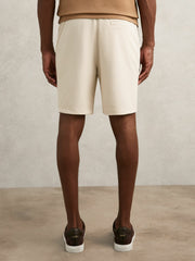 Textured Drawstring Shorts in Stone