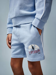 13-14 yrs Superman Logo-Print Shorts in Light Blue