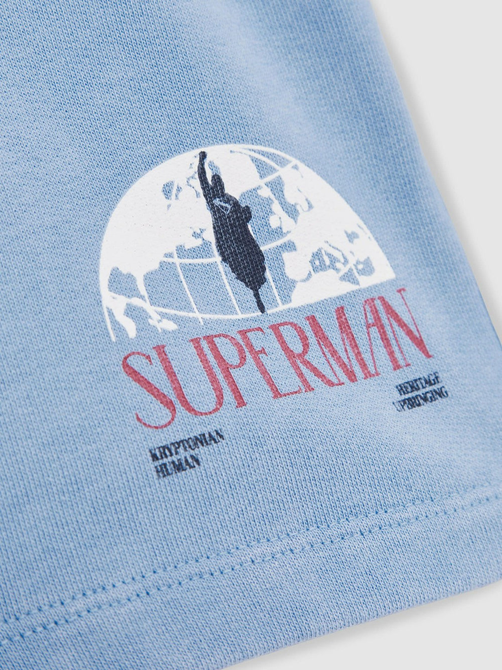 9-13 yrs Superman Logo-Print Shorts in Light Blue