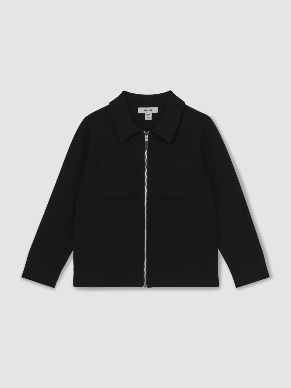13-14 yrs Knitted Zip-Through Cardigan in Black