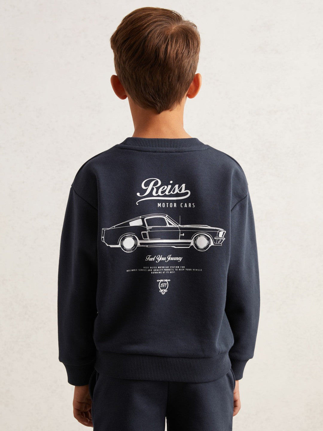 3-9 yrs Cotton Blend Motor Cars Sweatshirt in Washed Blue