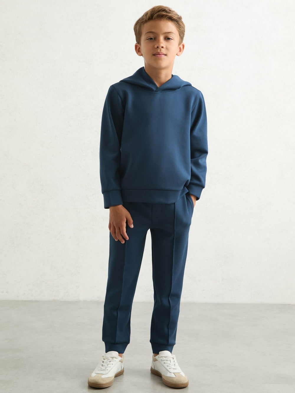 Interlock Jersey Hoodie in Ocean Blue