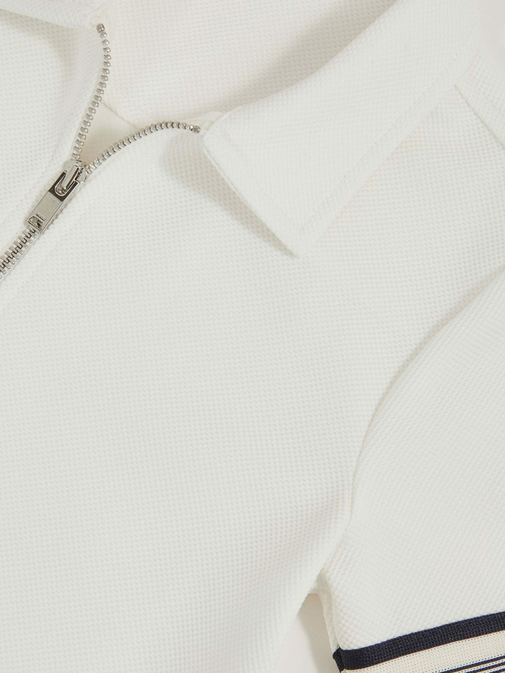 9-13 yrs Textured Half Zip Polo Shirt in White