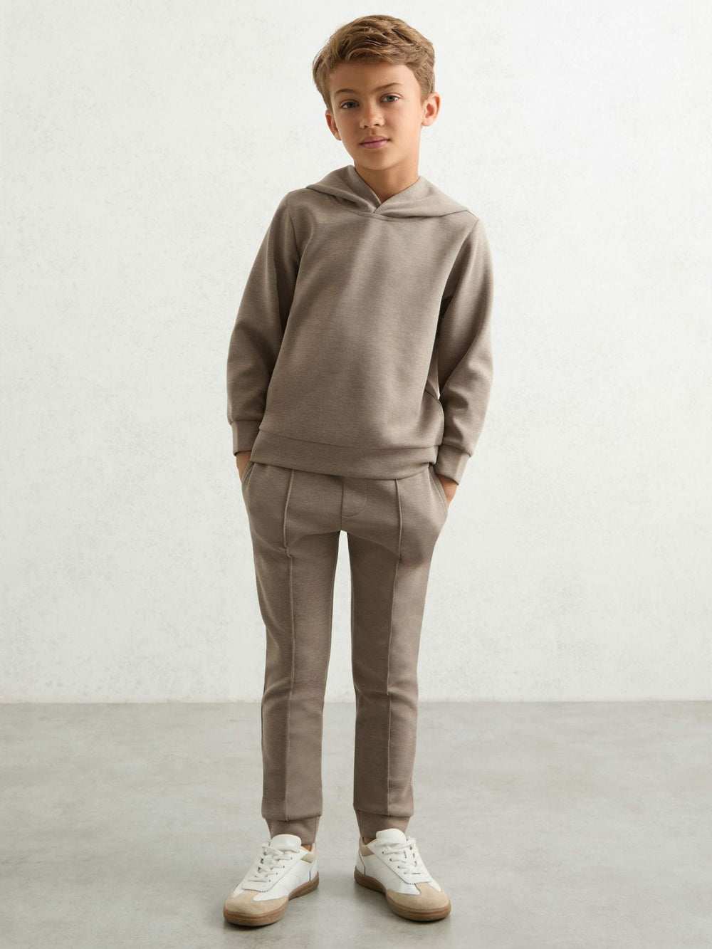13-14 yrs Interlock Drawstring Joggers in Taupe Brown