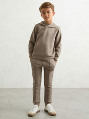 13-14 yrs Interlock Drawstring Joggers in Taupe Brown