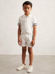 9-13 yrs Side Stripe Textured Shorts in White