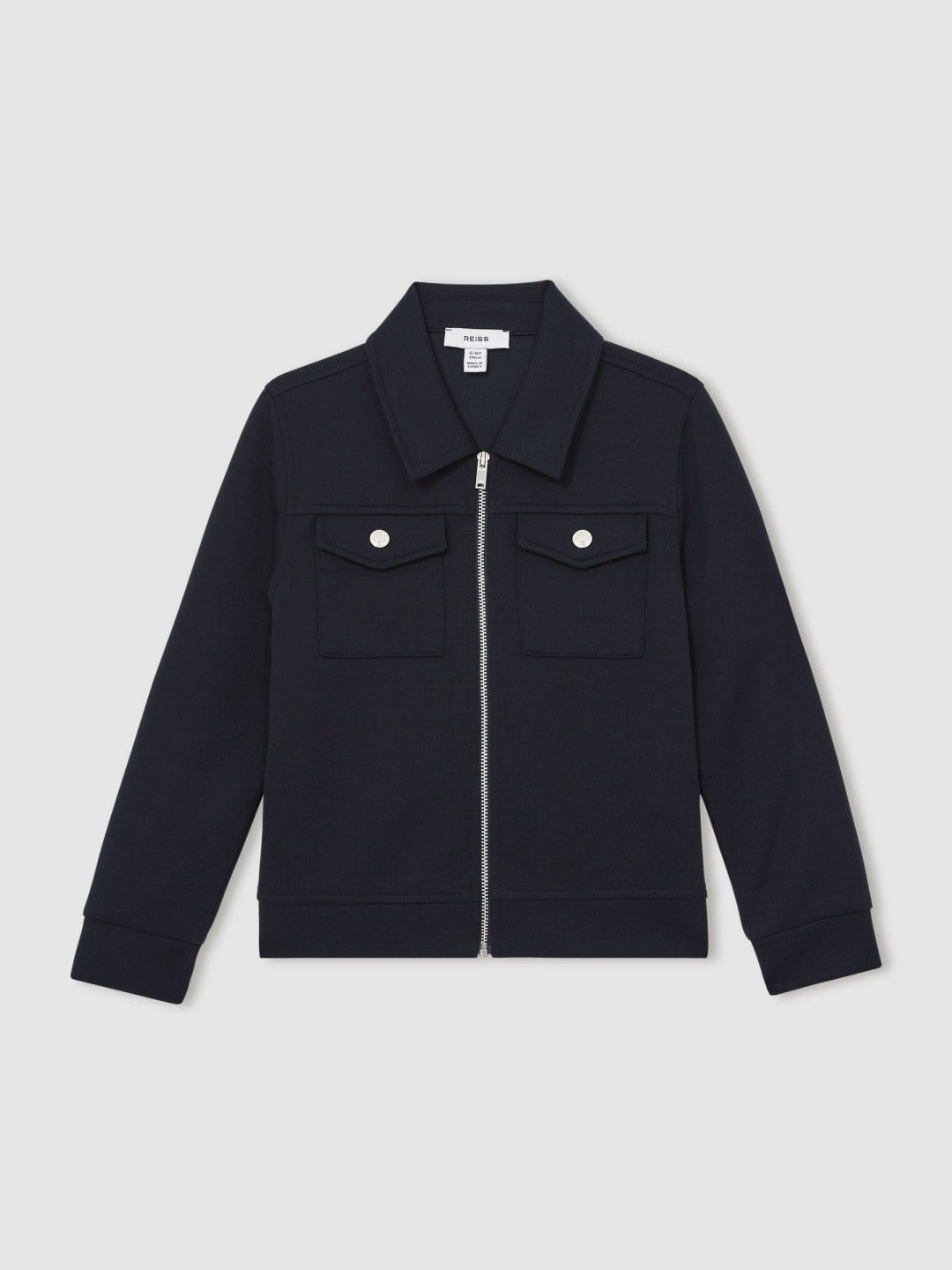 3-9 yrs Interlock Zip Through Overshirt in Navy Blue
