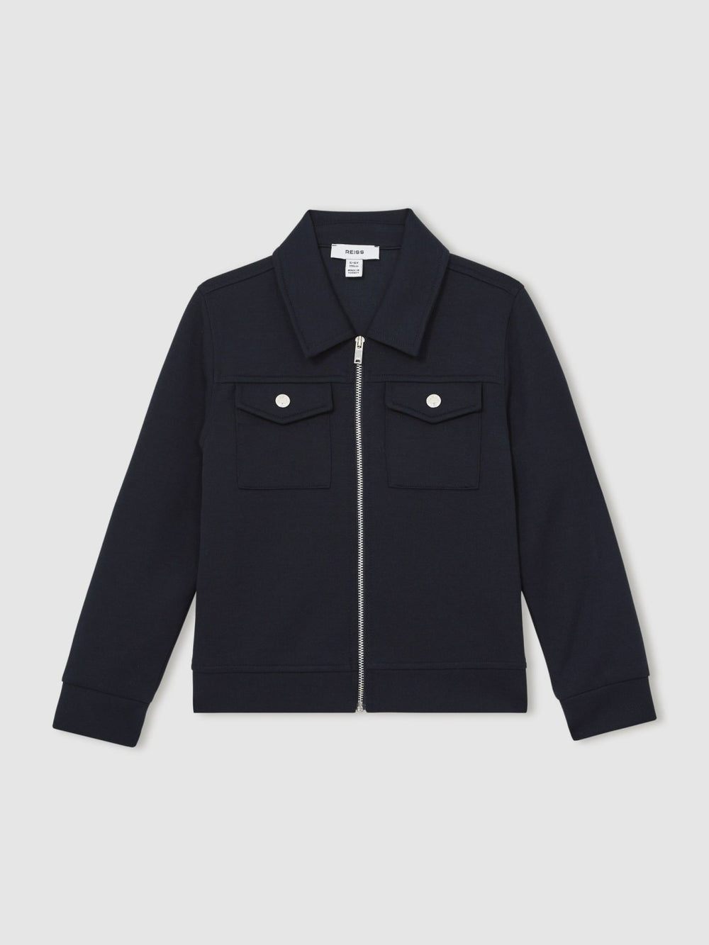 3-9 yrs Interlock Zip Through Overshirt in Navy Blue