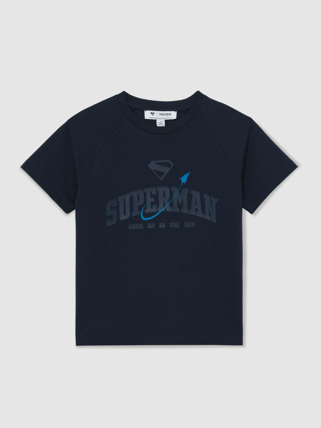 9-13 yrs Superman Raglan Logo T-Shirt in Navy Blue