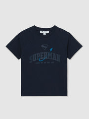 9-13 yrs Superman Raglan Logo T-Shirt in Navy Blue