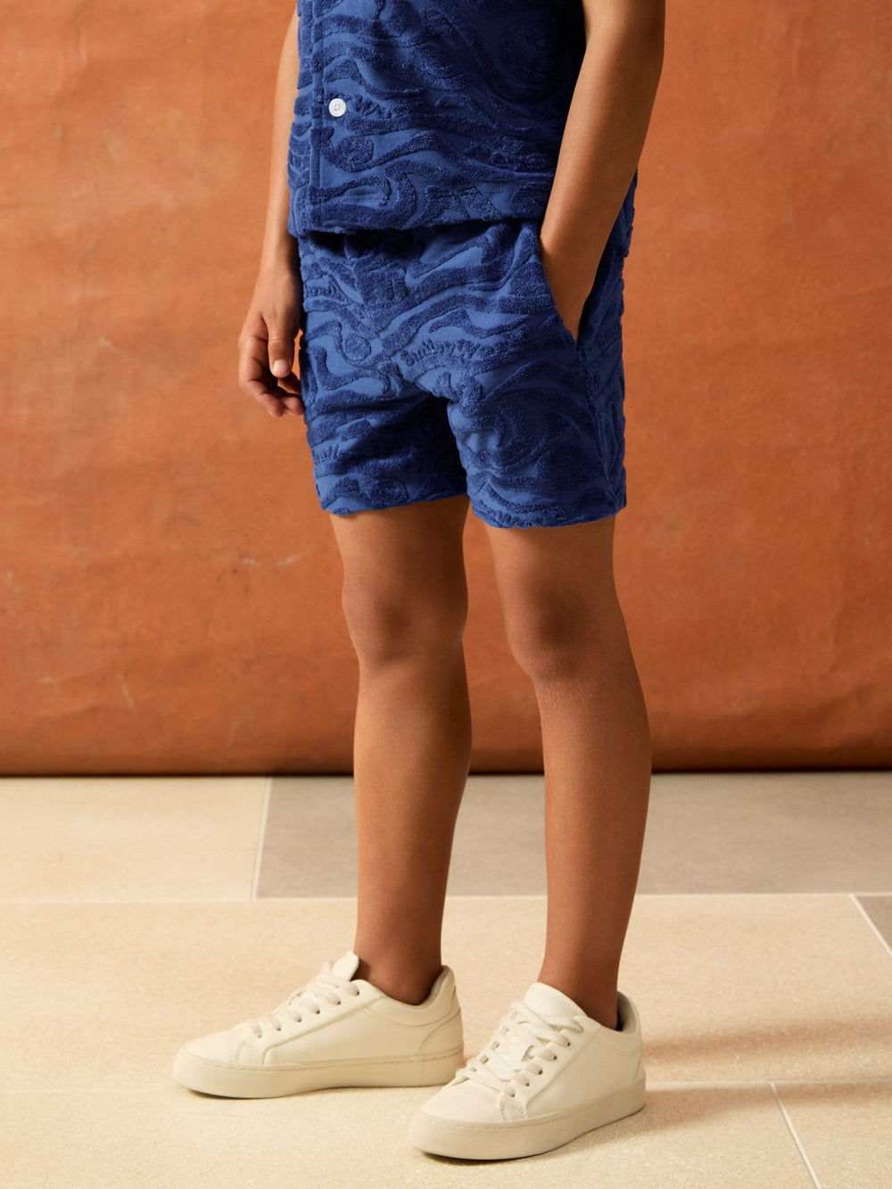 9-13 yrs SmileyWorld Wave Texture Shorts in Bright Blue