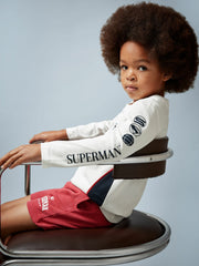 3-9 yrs Superman Cotton Logo T-Shirt in White
