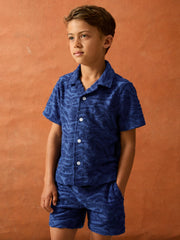 9-13 yrs SmileyWorld Wave Texture Shirt in Bright Blue