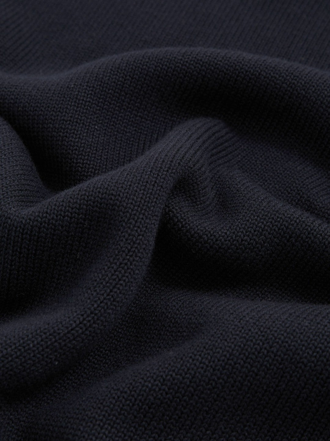 Cotton And Wool Crew-Neck Top in Navy