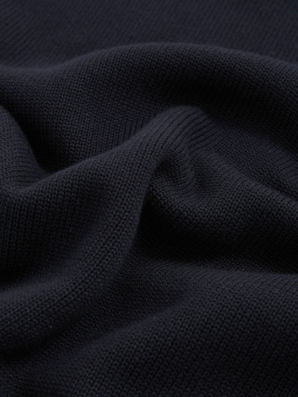 Cotton And Wool Crew-Neck Top in Navy