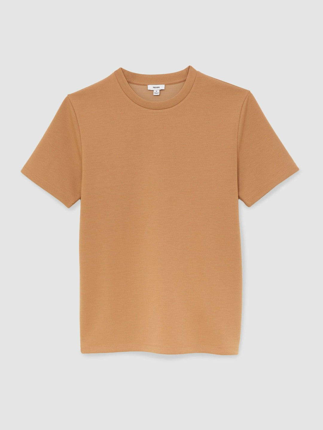 Interlock Jersey Crew Neck T-Shirt in Light Camel Brown
