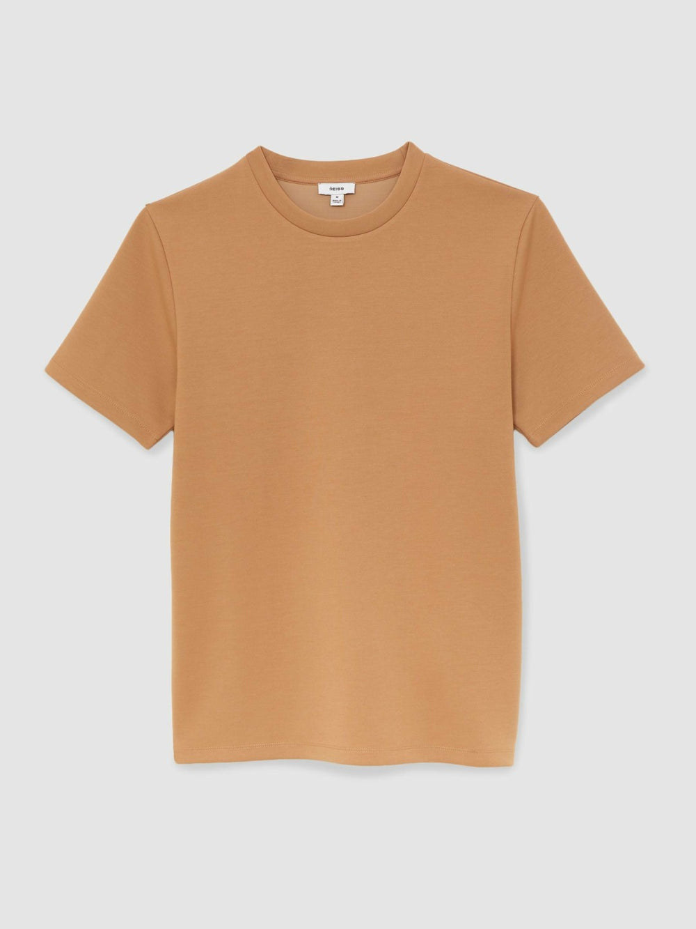 Interlock Jersey Crew Neck T-Shirt in Light Camel Brown