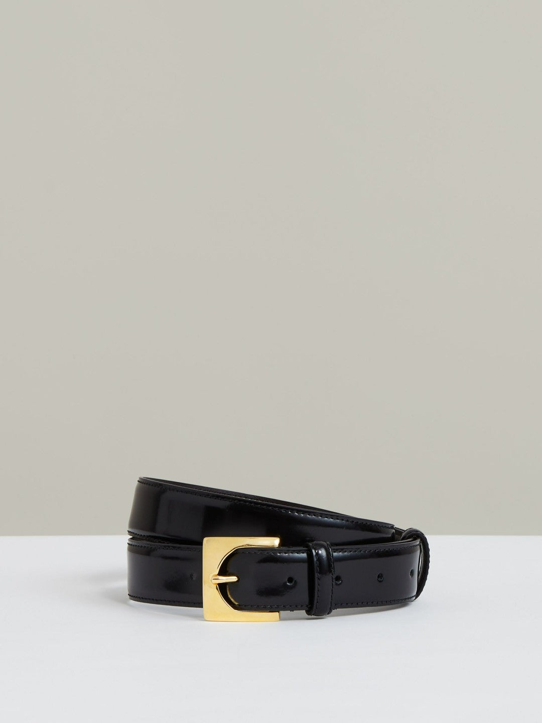 Suede Square Buckle Belt in Black