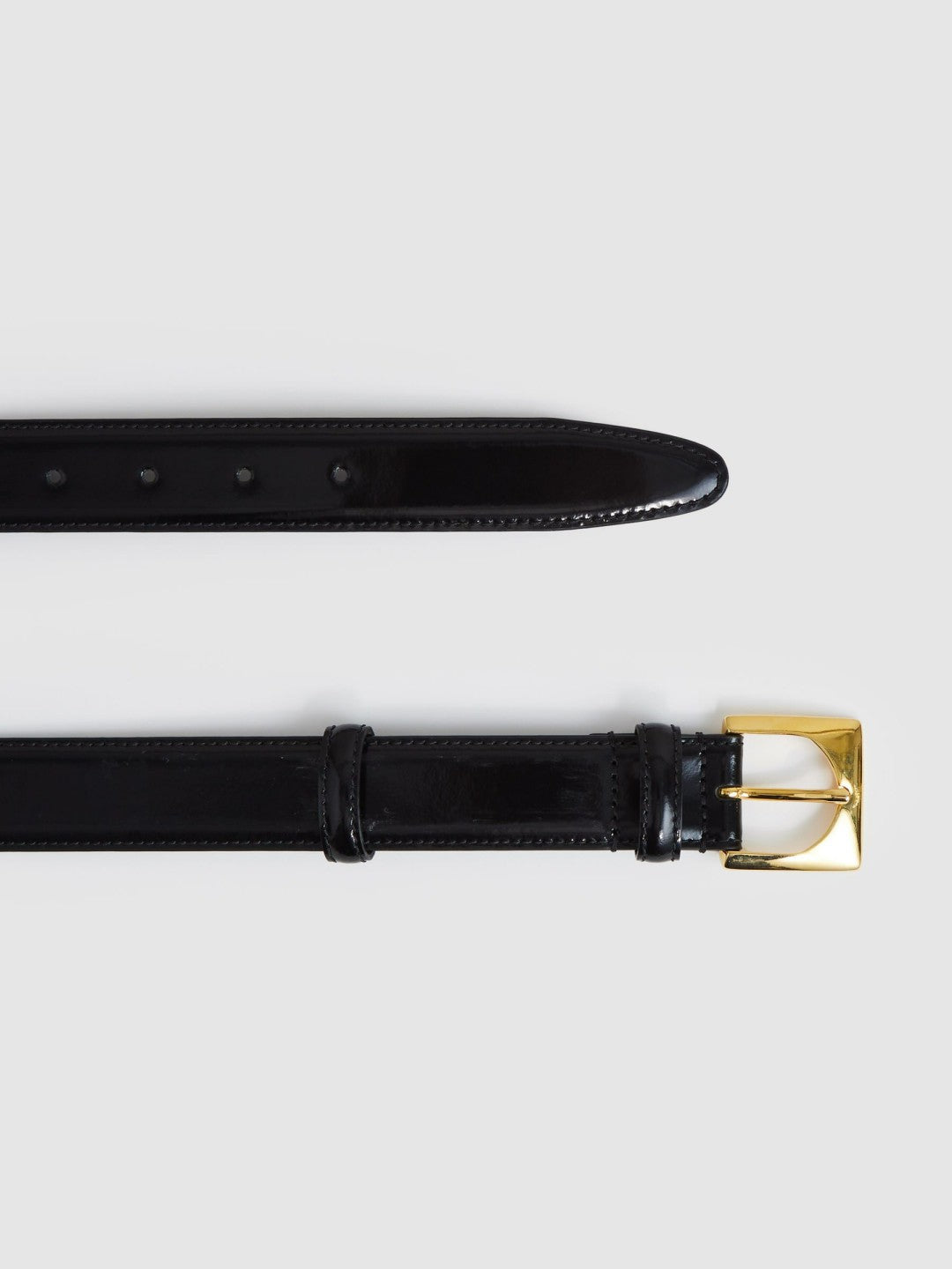 Suede Square Buckle Belt in Black